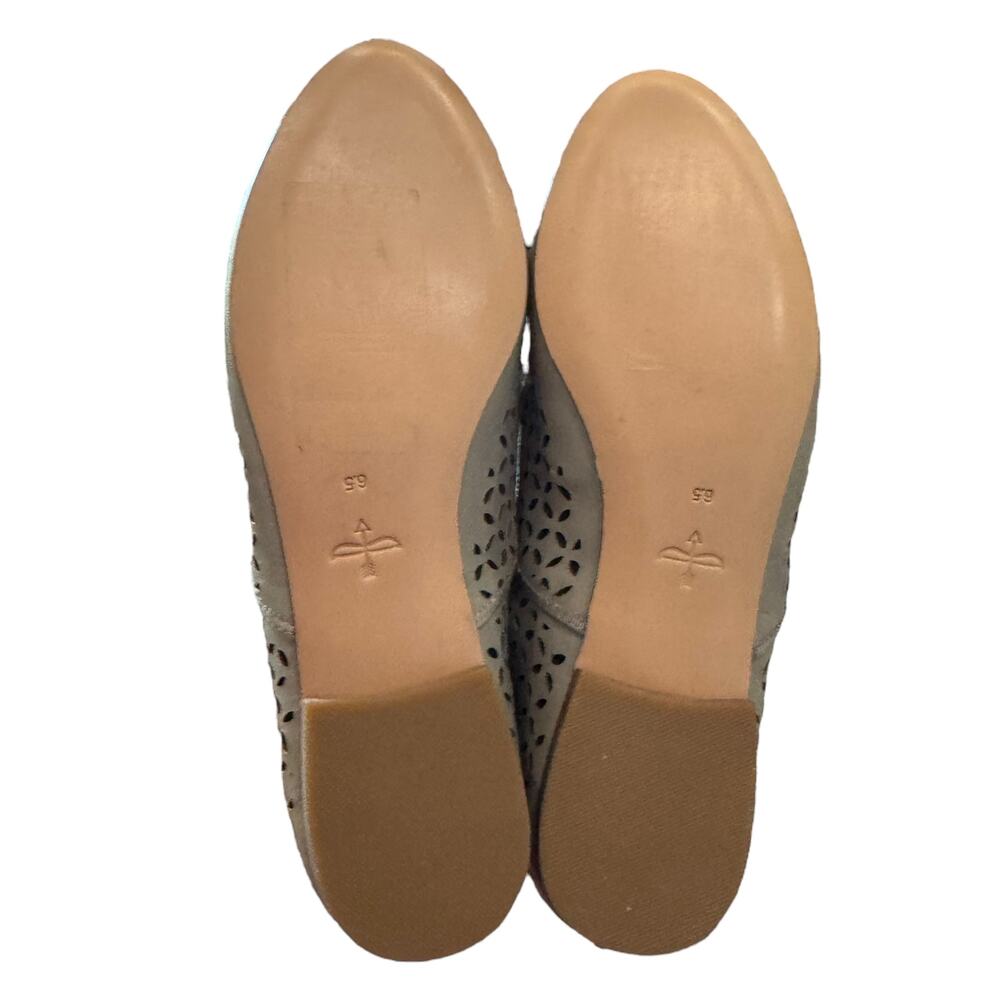 New Pour La Victoire Mirage Gray Laser Cut Leather Oxford Flats Size 6.5M - Picture 7 of 7